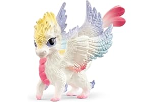schleich BAYALA | Regenbogen Babydrache 70825 | detailgetreue Figur mit farbenfrohen Flügeln & Glitzer | Deko & Sammelfigur | Geschenk für Mädchen und Jungen | Spielfigur ab 5 Jahren | 6 x 10 x 7 cm