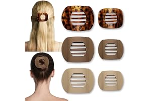 K KEIBY CITOM 6pcs Flat Hair Clips for Women 2 Sizes Ergonomic Curved Hair Claw Clips for Thick Thin Curly Hairs, Strong Hold No Slip Matte Claw Clips for All Hair Textures Classic Multicolor