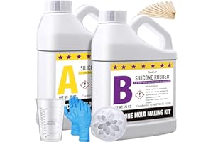 YUMCRAFT Kit de fabricación de moldes de silicona, goma líquida elástica de 146 onzas para fundición, material de moldeado translúcido de curado rápido 18A para resina de bricolaje, velas, jabón y manualidades