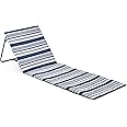 Trail Beach Mat With Adjustable Backrest, Folding Sun Lounger, Lightweight Portable Sunbathing Recliner with Pocket and Carry Handle