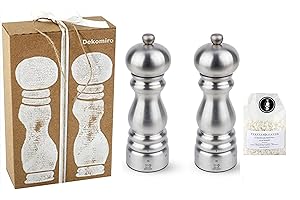 Dekomiro Set Paris Chef Pfeffermühle und Salzmühle Peugeot 18 cm u-Select Geschenkset mit 100 gr. Salz