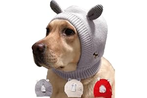 ZHUIDREAM Orecchie silenziose per cani, berretto lavorato a maglia per cani, paraorecchie per la toelettatura del cane, paraorecchie per cani protezione antirumore (grey)