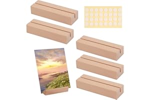 Ailvor Kartenhalter Holz, 5 Stück Tischkartenhalter mit Doppelseitigen Klebstoff, Kartenständer Postkartenhalter Fotohalter für Hochzeiten, Restaurants, Bankette und Partys Menükartenhalter
