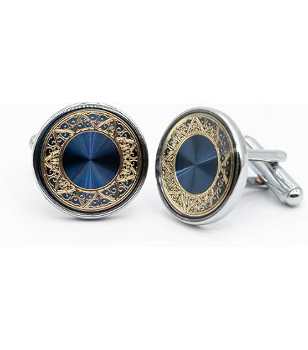 Boutons De Manchette En Cristal Bleu Argenté - Cuivre Et Strass, Taille 17mm - Pour Chemise Smoking, élégant