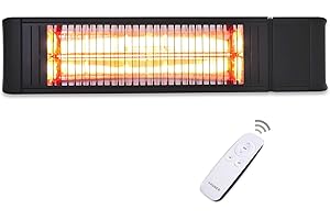 ‎VASNER VASNER Teras X20 – Infrarot Heizstrahler 2000 Watt, 6 Heizstufen, abgerundetes Design, elektrischer Infrarotstrahler für Balkon & Terrasse, Outdoor IP65 Schutz & Fernbedienung (Schwarz)