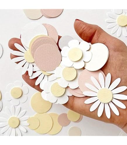 Rosa Gänseblümchen Konfetti – Ca. 100 Stück, Doppelseitig Bedruckt, Für Babyparty, Hochzeit & Geburtstag