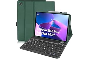 COEZFE Funda con Teclado para Lenovo Tab M10 Plus 3rd Gen 10.6”, Español Ñ Teclado Magnético para Lenovo M10 Plus 3rd Gen, Funda Teclado para Lenovo M10 Plus 3rd Gen (TB-125FU/128FU/128XU), Verde Oscuro