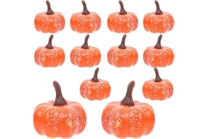 Ajuanbazha 12 Pcs Mini Calabazas Artificiales, Simulación de Calabaza Pequeña, Halloween Calabazas Falsas para Decorar, Decoración Casera de Calabaza Artificial