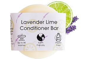 Lavender Lime Hair Conditioner Bar, Natural Hair Care Bar for Frizzy Hair, Vegan Hair Bars, Plastic-Free, No Chemicals & Pres