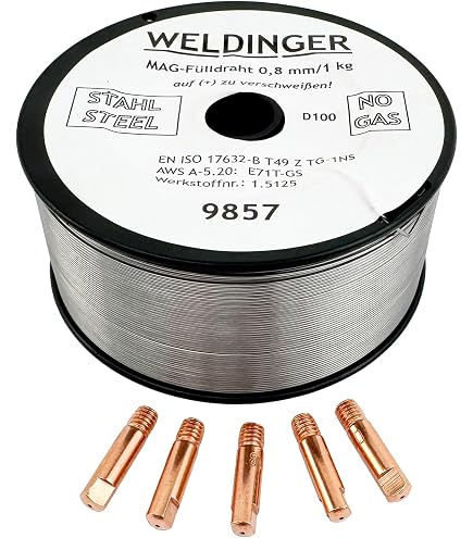 4 Rollen WELDINGER Fülldraht 0,6mm 1kg - NoGas Schweißdraht Für MIG/MAG