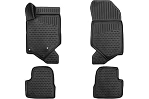 ELMASLINE Juego de alfombrillas de goma 3D para Peugeot 208 II (quemador – no híbrido) 2019 – 2025 (no aptas para eléctricas o híbridas) | Alfombrillas con borde extra alto