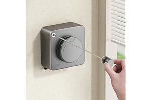 MUSTORN Retractable Washing Line, Non-Sagging Clothes Line Indoor & Outdoor Heavy Duty Extendable Washing Line Wall Mounted Stainless Steel Line-4.6M（Gray）