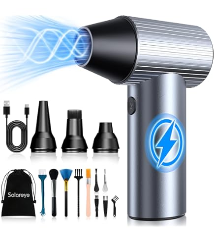 ZEBRAMOL Elektrischer Staubgebläse 150.000 U/min | Druckluftduster Mit 8000mAh Akku | Für PC, Auto, Sofa