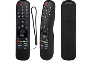 YiBiChin Custodia protettiva in silicone per telecomando per LG Smart TV AN-MR21 per LG OLED TV Magic Remote e MR21GA Cover per telecomando Cover antiurto, lavabile e delicata sulla pelle (Nero)