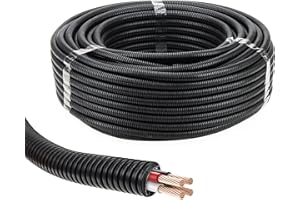 MUKCHAP 50m Length ID 10mm x OD 13mm Corrugated Tube, Black Flexible Split Conduit, Corrugated Tube Cable Wire Tube for Car Tubing Trunking