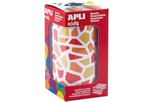 APLI Kids 19504 - Gommettes mosaïques en rouleau - Couleurs: rouge, orange, jaune - Adhésif repositionnable.