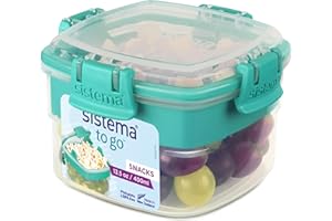 Sistema Snacks TO GO Food Storage Container, 400 ml, Small Snack Pot with Compartments, BPA-Free, Assorted colours, 1 count