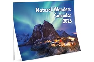 A4 Natural Wonders of the World Calendar 2026 12 Month Wall Calendar UK Perfect for Schools, Offices and Homes Papa Prints