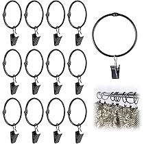 50 Anelli Per Tende In Metallo Nero - Diametro 38mm, Per Aste Fino A 35mm - Foto 9