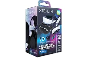 STEALTH Comfort Play & Protect Kit für PS VR2 - mit Silikon Linsenschutz, Silikon Schutzhaube, Mikrofaser-Reinigungstuch, Silikon-Touch Controllergriffe