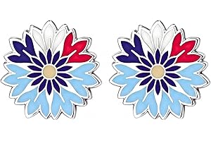 Lot Deux Pins Bleuet | Broche Fleur | Broche Costume Homme | Pin's Étoile | Pins Costume Homme | Pin Tricolore