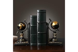 HAHHHHA Rustikale dekorative Buchstützen im Vintage-Stil, Buchregal-Enden, Stopper, Figur aus Kunstharz, Buchstütze(Schwarz/Gold)