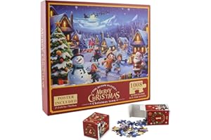 VICBOU Adventskalender 2024 Puzzle, Familienurlaub Puzzle 1008 Teile Puzzles,24 Boxen Puzzles für Countdown bis Weihnachten,Hausdekoration,Weihnachtsgeschenke für Erwachsene und Kinder