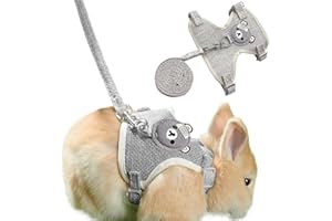 NJCXOLA Kaninchen Leine,Verstellbare Hasenleine,120cm Weiches Leine,Hasen Zubehör,Kaninchen Geschirr Für Katzen, Kleine Hunde Und Andere Kleine Haustiere