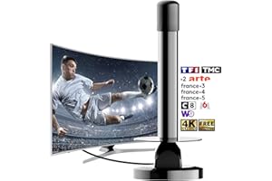 SZKALAK Antenne TV Intérieure - Base Magnétique Puissante pour Une Installation Facile, Antenne TV pour Chaînes Locales, Amplificateur de Signal Puissant, Installation Simple