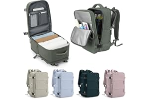 WEPLAN Mochila Viaje Cabina Avion 40x20x25 para Ryanair Mochilas para Mujer Bolsa de Cabina Equipaje de Mano Cabina Mochila 45x36x20 Easyjet Cabina Mochila Impermeable Bolsa de Viaje,Verde Militar S