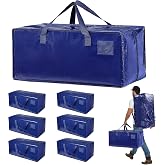 Dokpav Pack of 6 Large Polyester Storage Bag | Waterproof Moving Bags with Zipper and Handle, Large Capacity Moving Boxes for