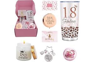 Tecanne 18th Birthday Gifts for Girls, Happy Birthday Gift Baskets for Best Friends, Sisters, Daughter, Best Gift Ideas for 18 Years Old Girls