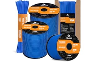 Abma Cord 550 Paracorde 4mm 30m Type III Corde 100% Nylon 7 Brins pour Bracelet, l'artisanat, Survie, Extrieur - Max. 250 kg - Bleu Foncé