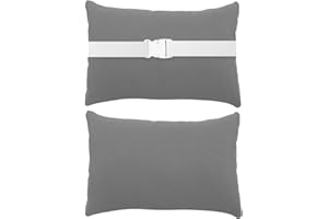 Heavyoff Oreiller de Chaise Longue, Appuie-Tête de Chaise Longue Bain de Soleil Coussin Oreiller de Transat pour Chaises Pliantes, Gris