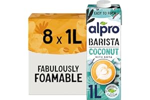 Alpro Barista Coconut Drink - Plant-Based Long Life Dairy Free & Lactose Free - Great for Coffee Foam - 1L (Pack of 8)