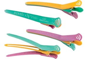 Olivia Garden Double Clip - Cartoncino con 4 Double Clips Piccole Nere - Separa più sezioni di capelli, Più facile per fare i ricci, pettinare e asciugare i capelli