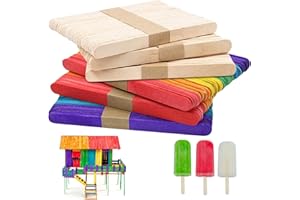 KOIROI 300 pezzi Batonnet Legno, Batonnet di Ghiaccio, Bastoncini di legno fai da te naturale, kit di bastoncini in legno per il tempo libero creativo e artigianato