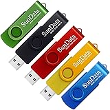SunData Chiavetta USB 32GB 5 Pezzi PenDrive Girevole USB2.0 Flash Drive Thumb Drive Memoria Stick per Archiviazione Dati con 