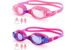 TRUSIEL Kids Swimming Goggles,Swim Goggles for Children Kids Boys Girls Toddler Age 4-13, Anti-Fog Anti-UV Waterproof Comfortable Silicone with Clear Vision and Portable Case