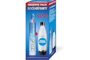 SodaStream Cylindre de recharge de gaz CO2 avec licence d'utilisateur pour gazéique+bouteille en PET fondu de 1 litre pour carbonateur