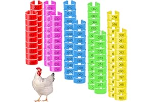 YILIYA 100 anillos para las piernas de pollo, 20mm Anillo de Identificación, multicolor, identificación, clip numerado, para aves de corral, pavo, pato, ganso y Guinea (5 Colores)