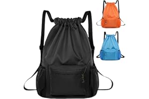 BAOWUABJ Drawstring Bags, String Backpack, Large Waterproof Sports Backpack for Kids Adults, Unisex, Swim PE Bags Drawstring Gym Bags Sports Backpacks Swimming Bags for School Travel Workout