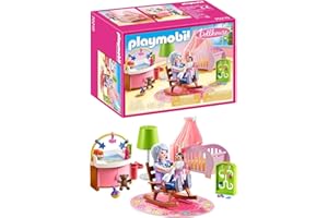 PLAYMOBIL Dollhouse 70210 Babyzimmer mit Babybett und Figuren, ab 4 Jahren