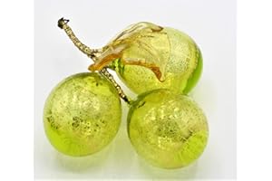 LE GEMME DI VENEZIA UVA Soffiata con Foglia Oro Vetro di Murano Made in Italy