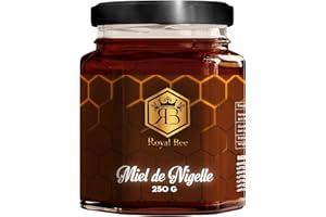 Miel de nigelle d' Egypte 250 G + 1 cuillère en bois offerte - 100% Naturel et Artisanal Sans Colorants ni Conservateurs | Antioxydant, Gourmet - Qualité Premium