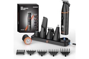 MAXGROOM Tondeuse Corps Homme, 5 en 1 Multifonction Rasoir Électriques Hommes, 7000RPM Tondeuse Partie Intime Professionnelle, 120 Mins Longue Endurance Rasoir Corps Kit pour Testicule, Barbe, Nez