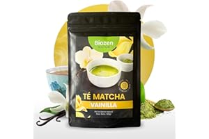Biozen Natur, Te Matcha con Vainilla Premium, 100g. Quemagrasa, Antioxidante Natural, sin gluten, Organico, Vegano, te cuida por dentro y por fuera.