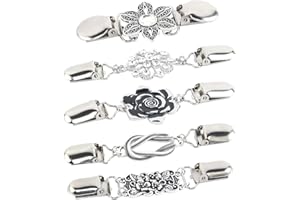 DUTIFUL 5 Stück Vintage Pullover Clips Schal Clips Retro Strickjacke Kragen Clips Hemd Brosche Clips Schal Kragen Metall Clip für Bluse Cardigan Schal