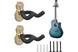 METALNUTS Support Mural Pour Guitare - 2 Packs en Métal avec Protection en Mousse - Compatible avec Toutes les Tailles et Types de Guitare, E-Guitare, Ukulélé, Banjo, Bass - Idéal pour Studios