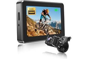 PARKVISION Bicycle Mirror Bike Rear View Mirror 1080P AHD Bike Infrared Sensor Reversing Camera with 4.3 Inch Screen, Good Night Vision 360° Rotating Mount for18-42mm Bicycle Handlebar Mirror